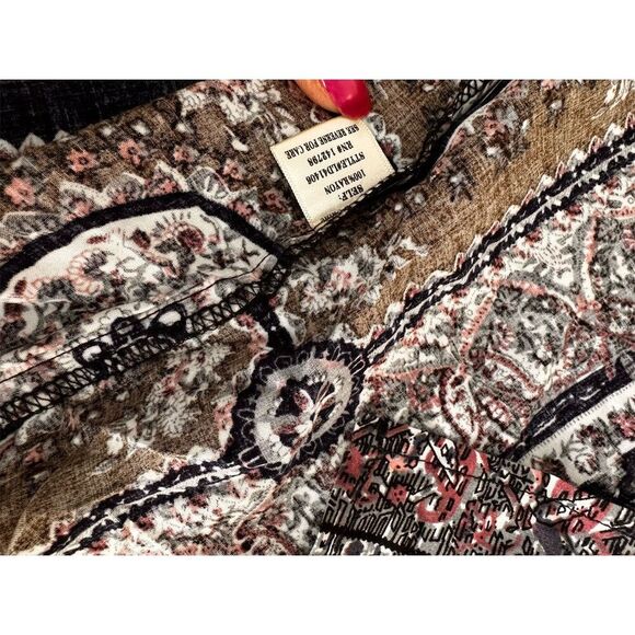 Loveriche Women's Bohemian Paisley Maxi Dress w/ Red Belt Size S - Picture 12 of 12